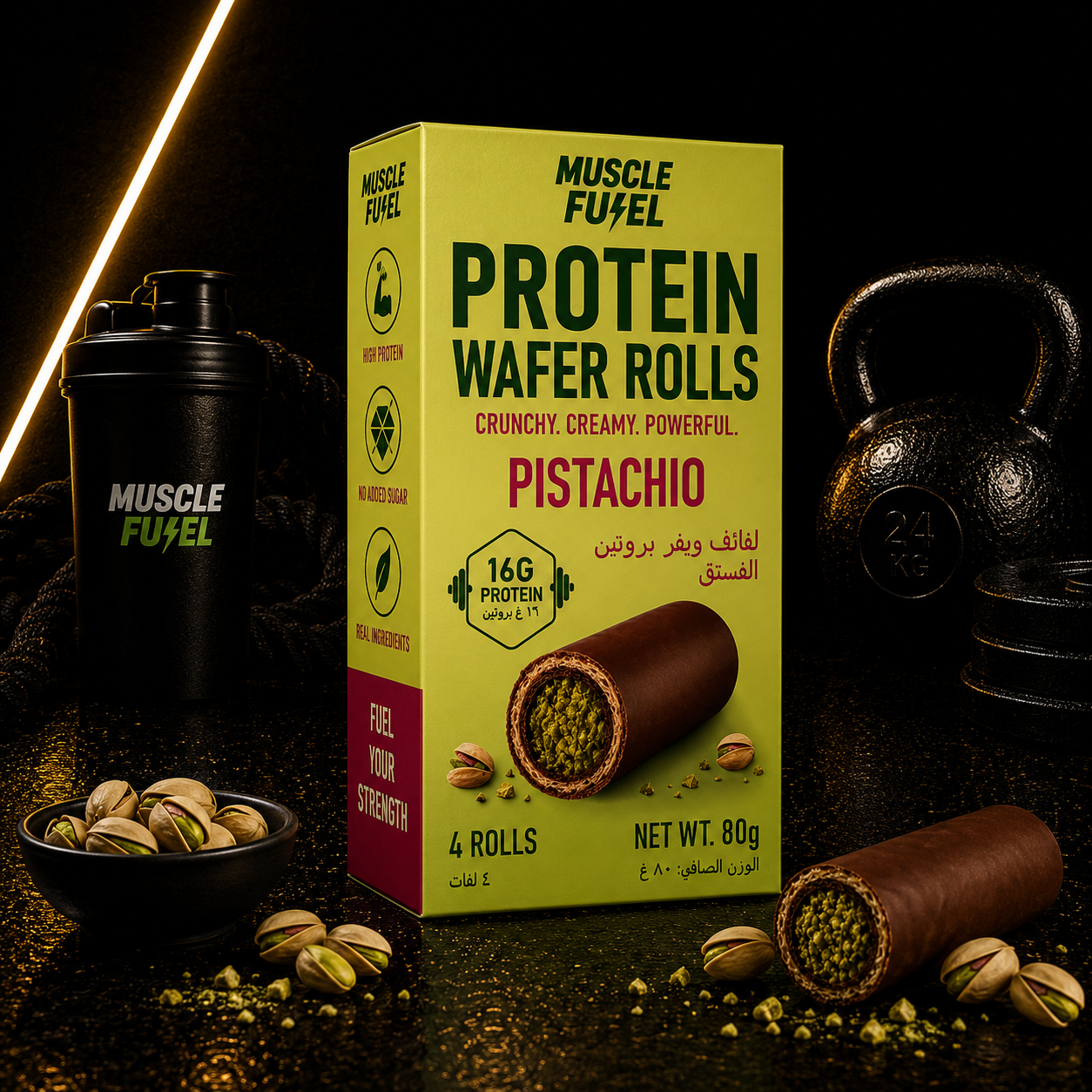 Protein Wafer Roll Pistachio